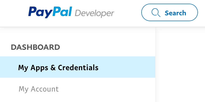 PayPal My Apps Credentials Nav