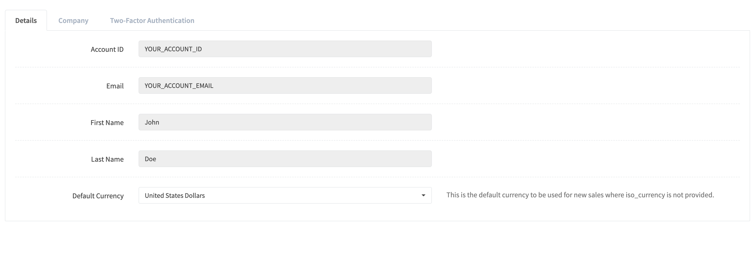 Account Details