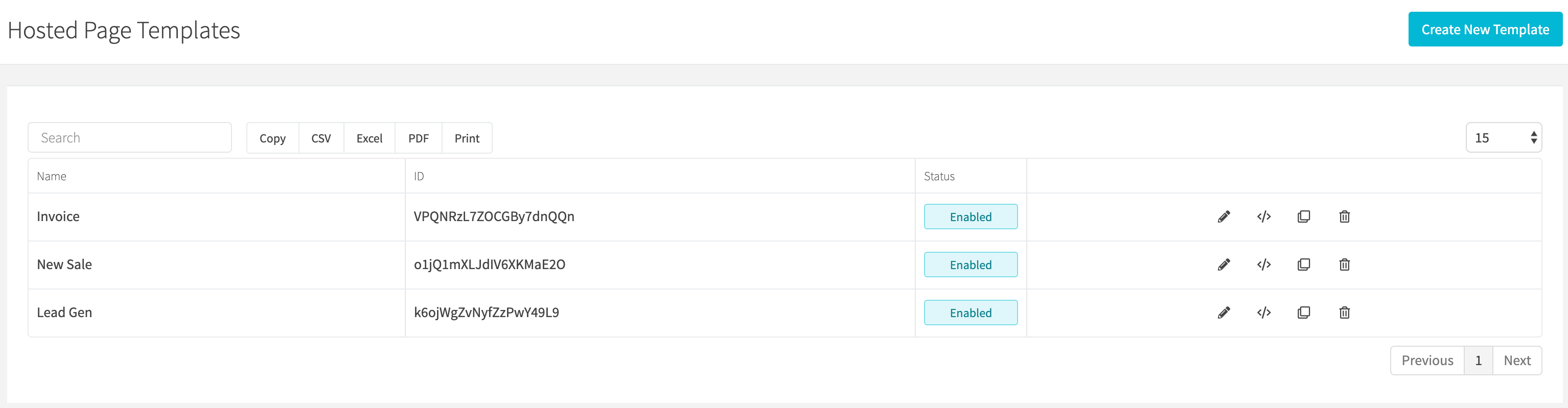 All Hosted Page Templates