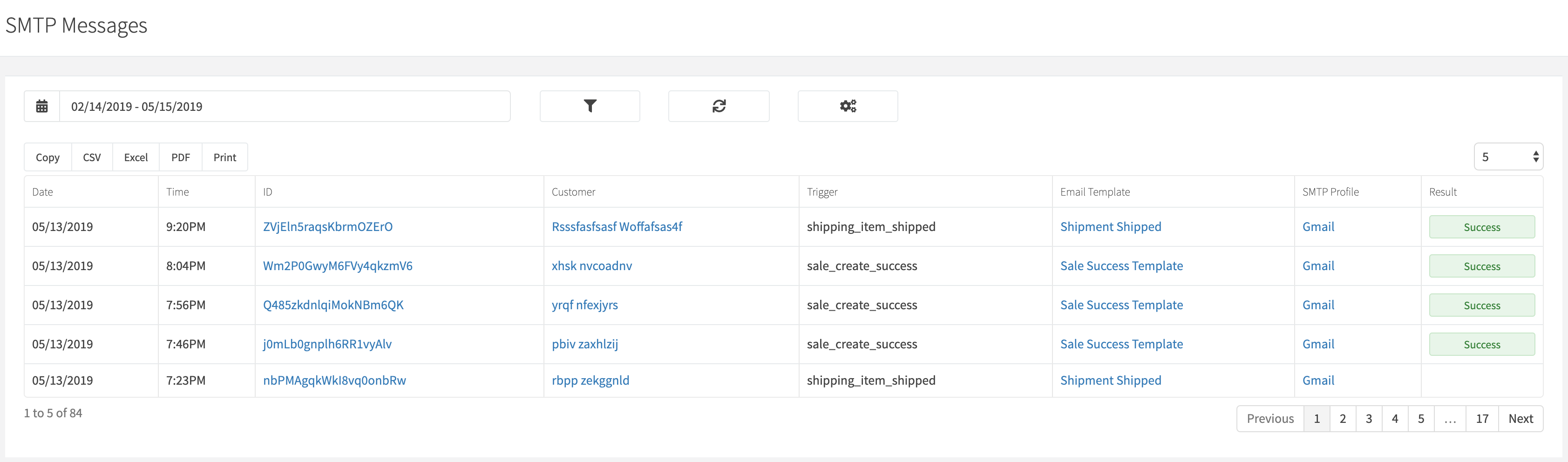 All SMTP Messages