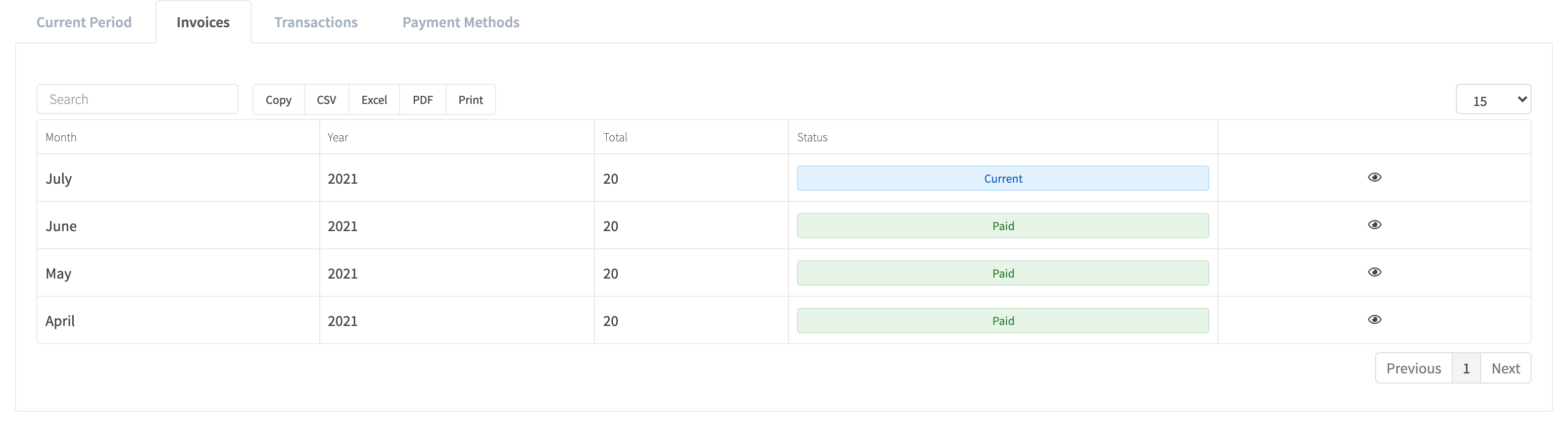 Billing Invoices