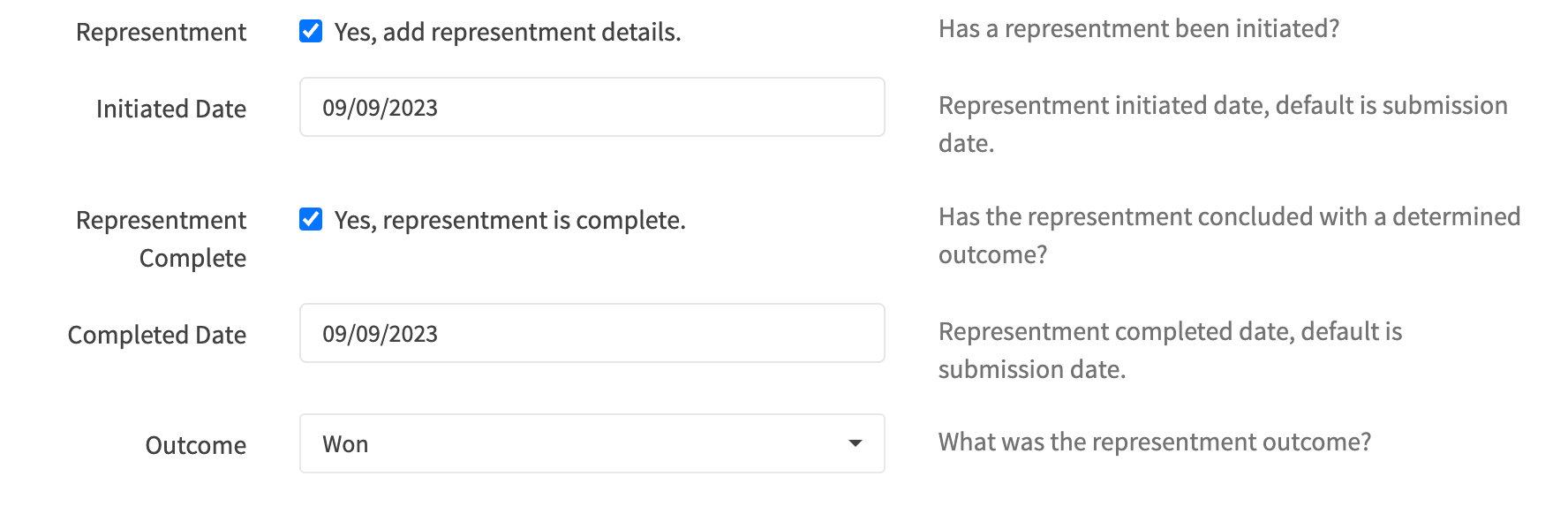 Chargeback Edit Modal Representment