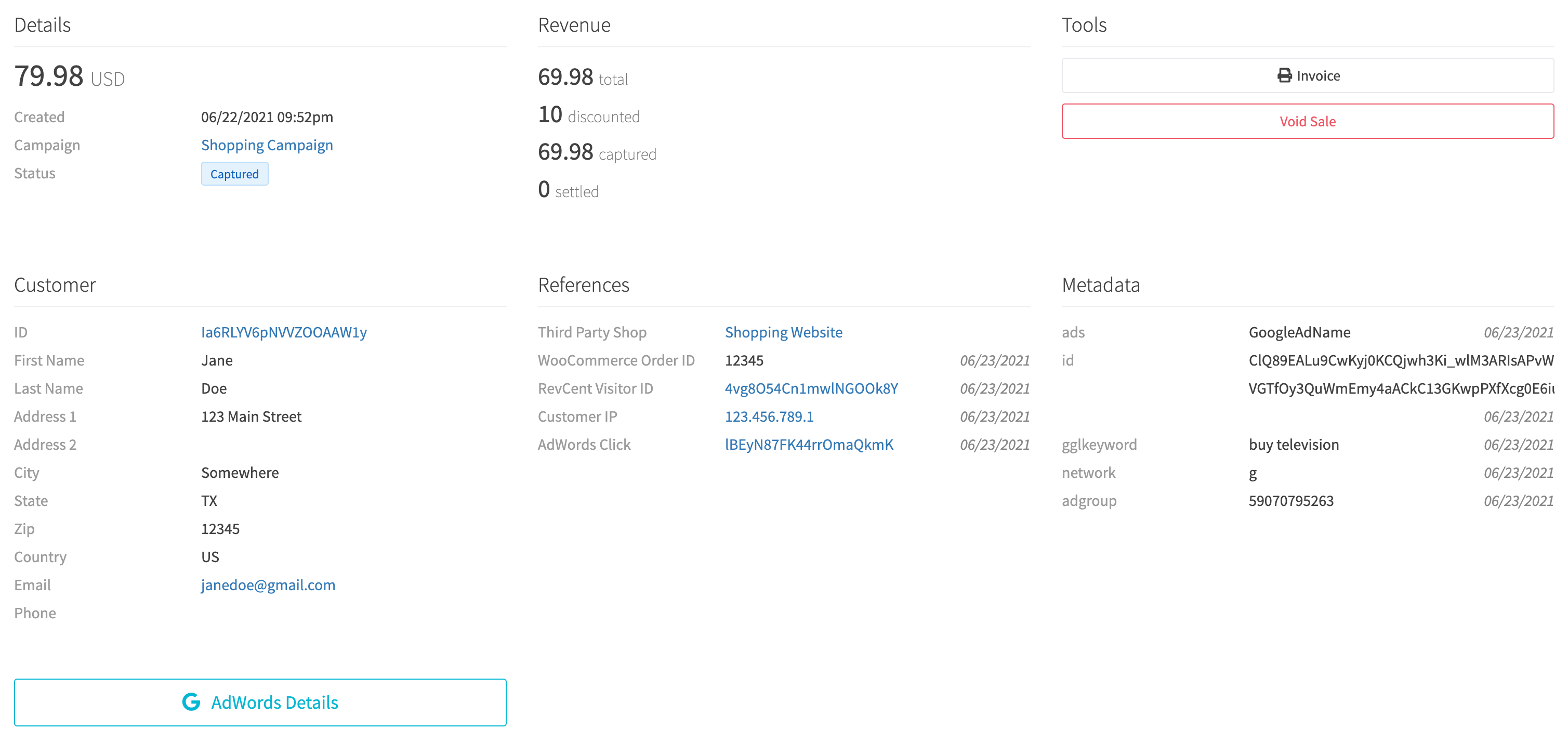 Conversion tracking sale overview