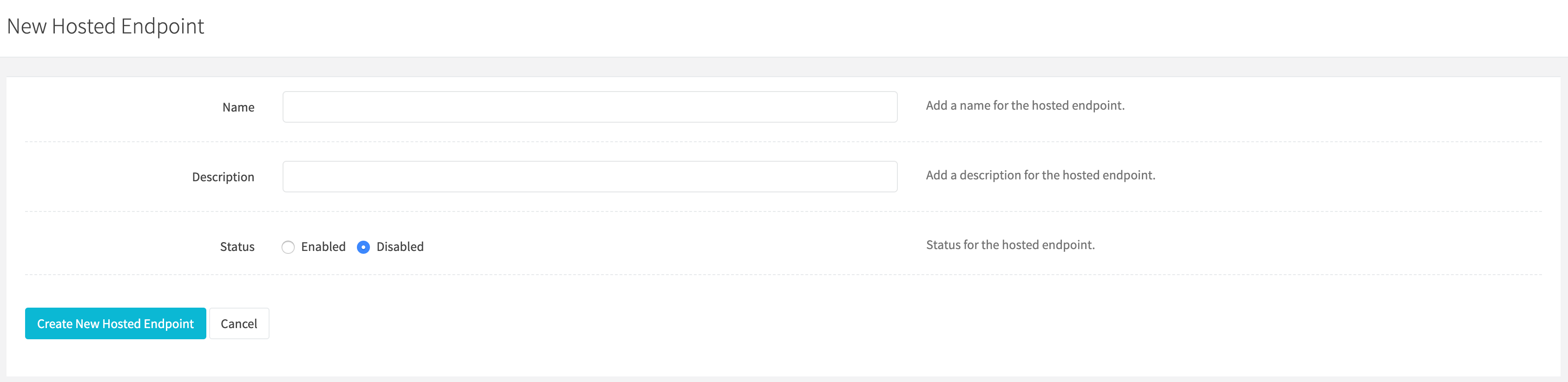 Create Hosted Endpoint