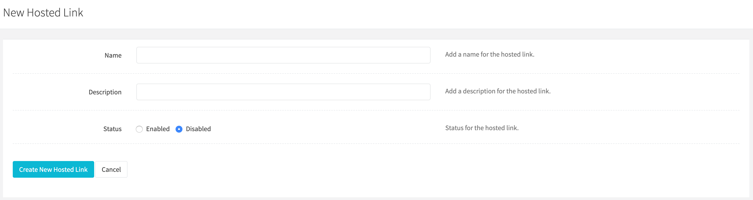 Create Hosted Link