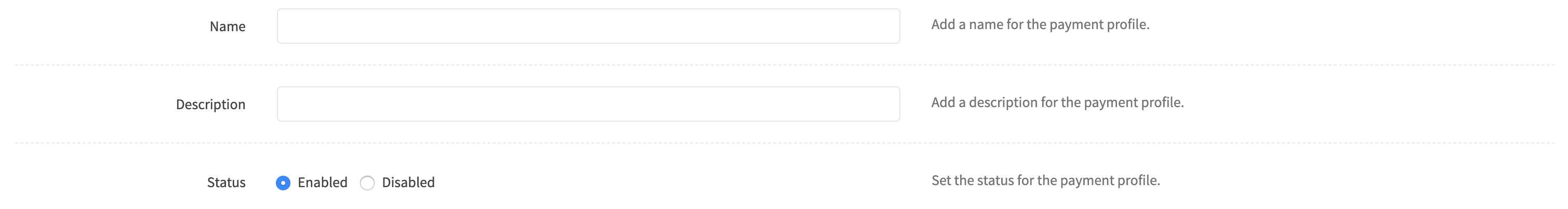 Create Payment Profile Basic Form