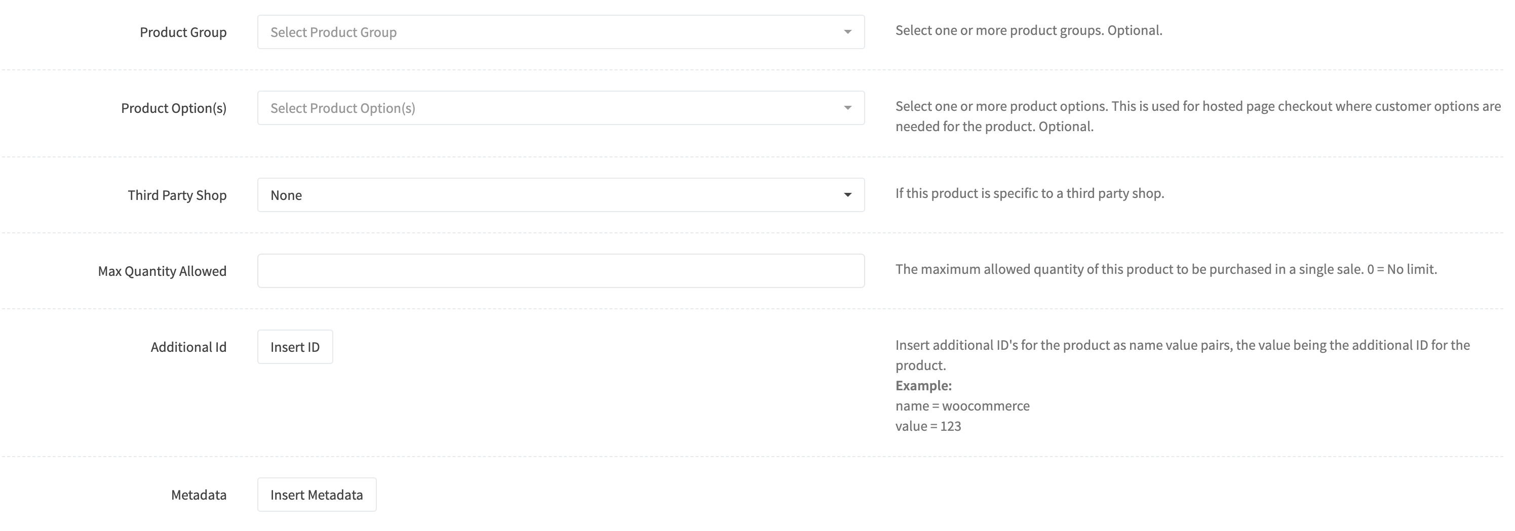 Create Product Details Associate Options