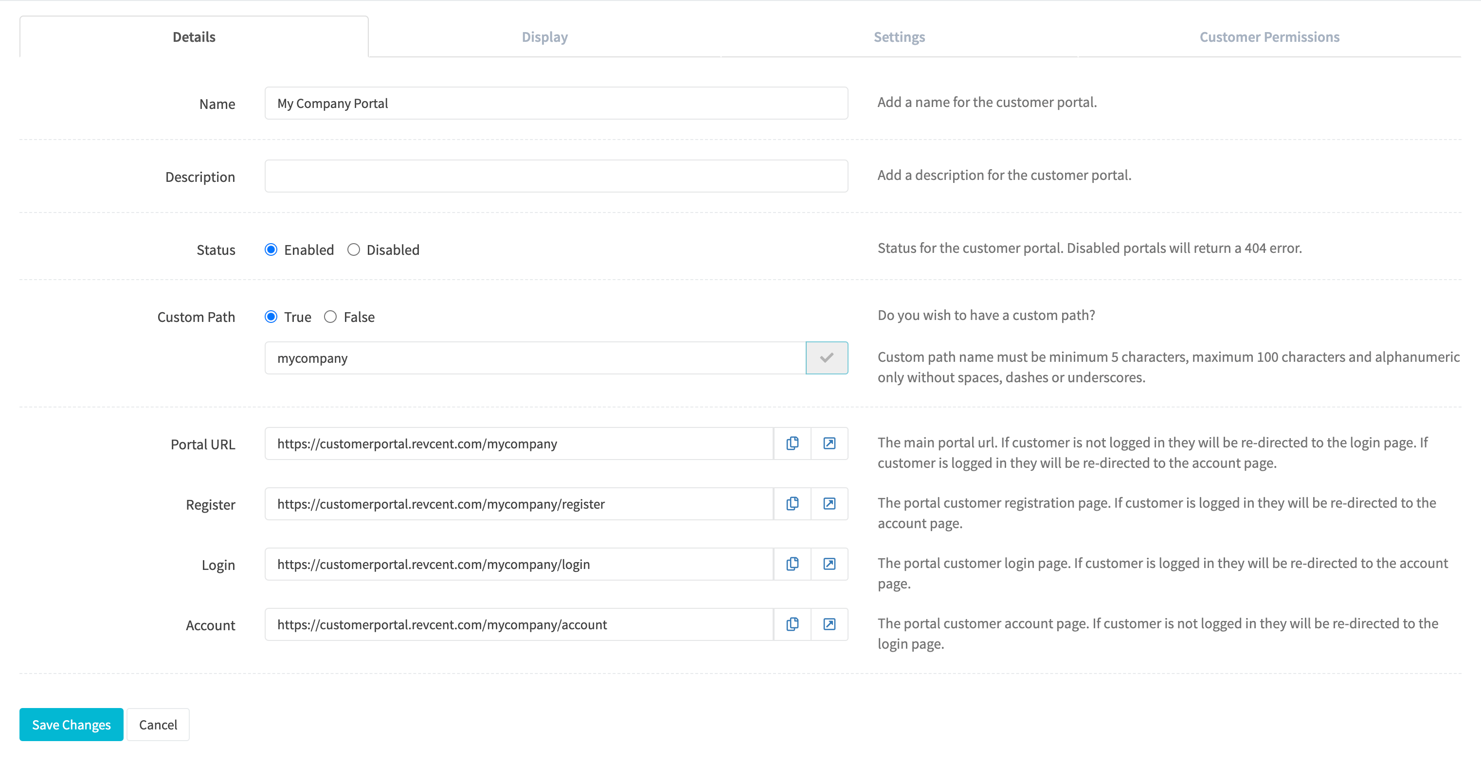 Customer Portal Edit Details