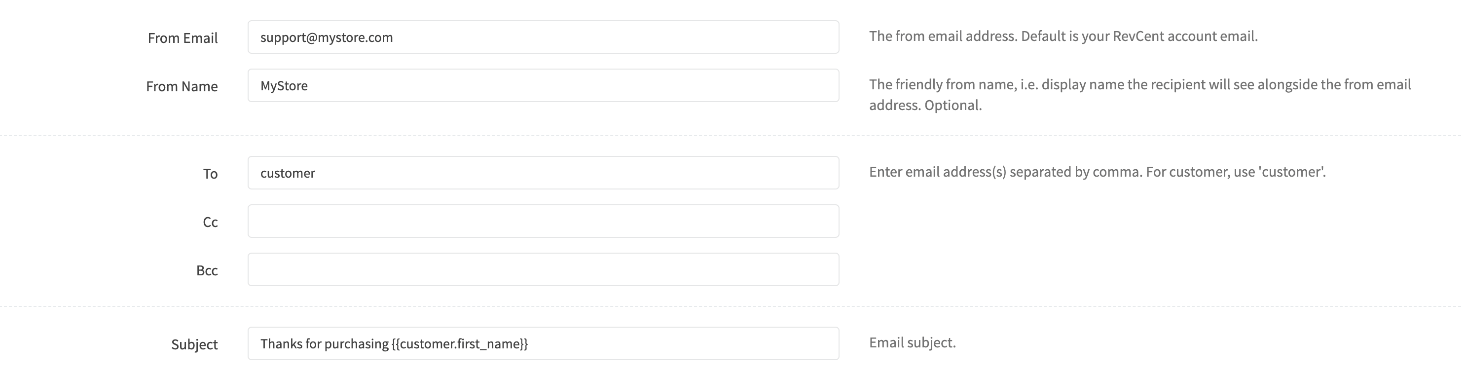 Edit Email Template Content Basic