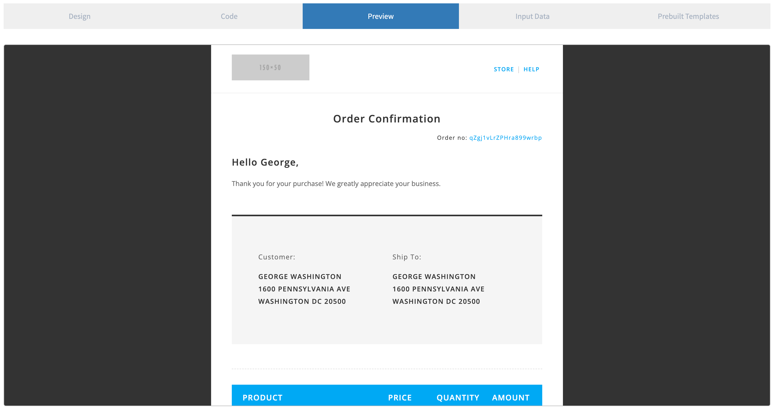 Edit Email Template Content Preview