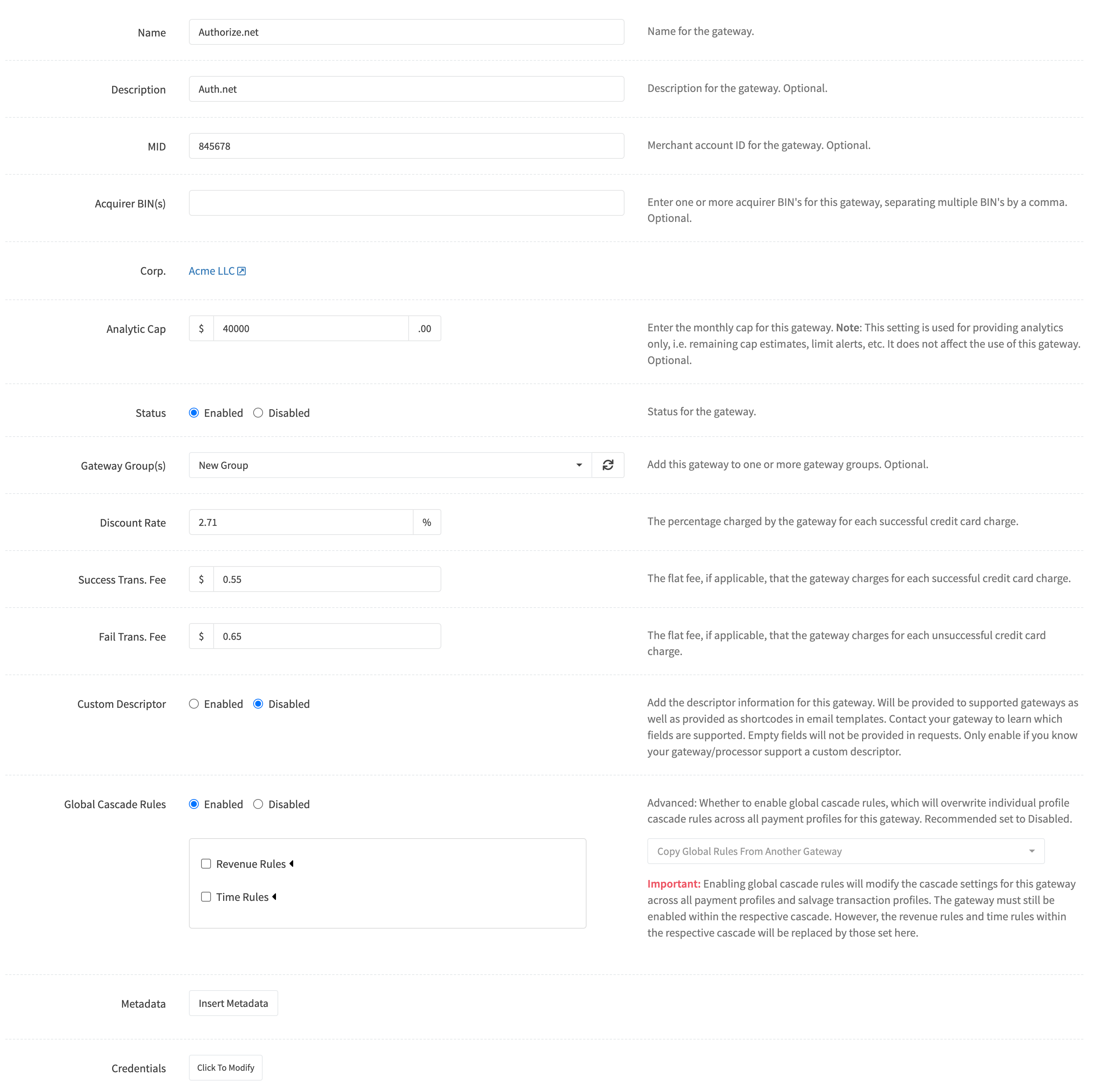 Edit Gateway V2