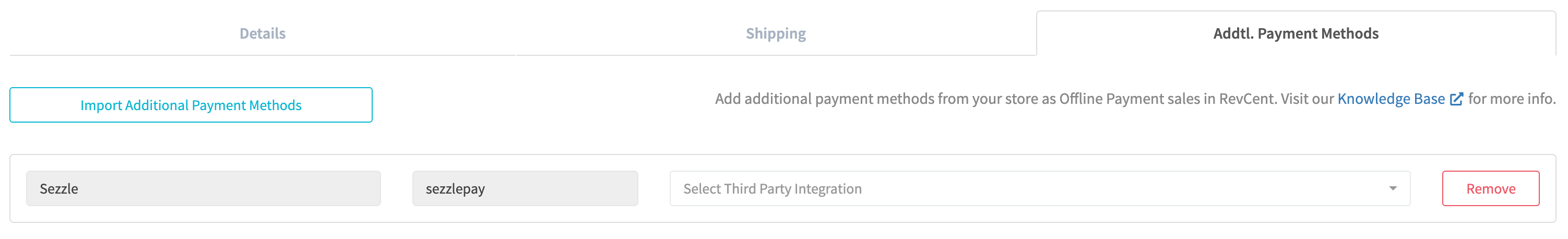 Edit Shop Non Selected Additional Payment Methods Third Party
