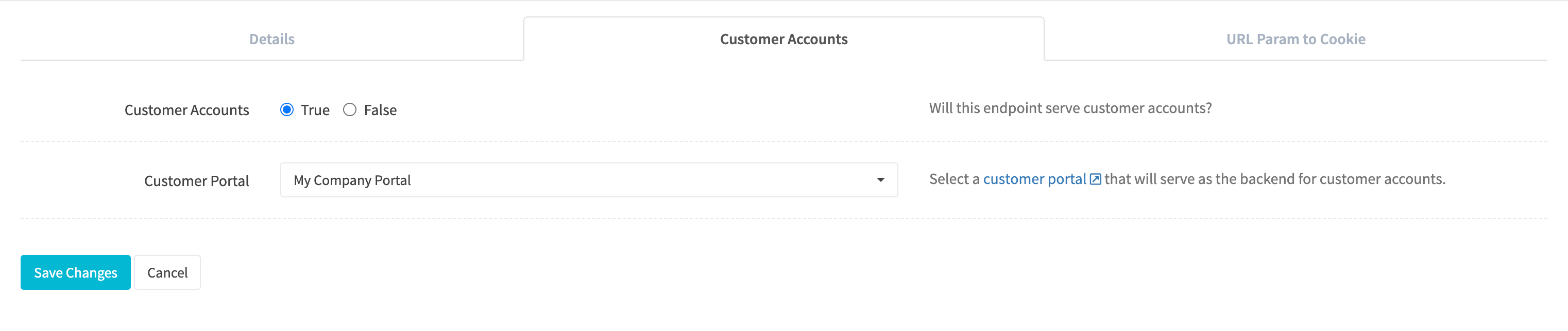 Hosted Endpoint Edit Customer Accounts