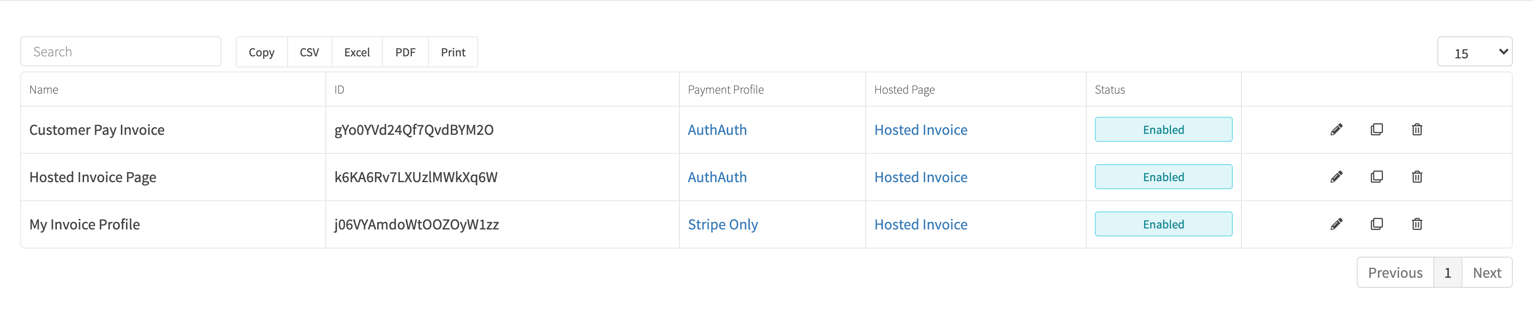 Invoice Profiles