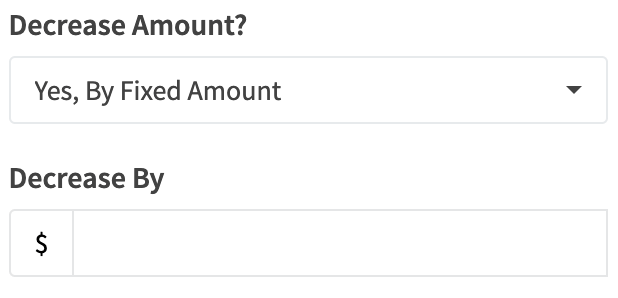 Choose A Gateway Decrease Amount Fixed