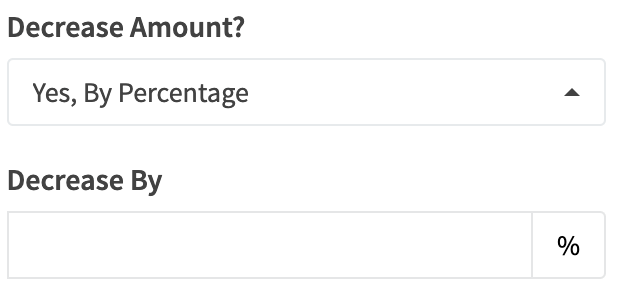 Choose A Gateway Decrease Amount Percentage
