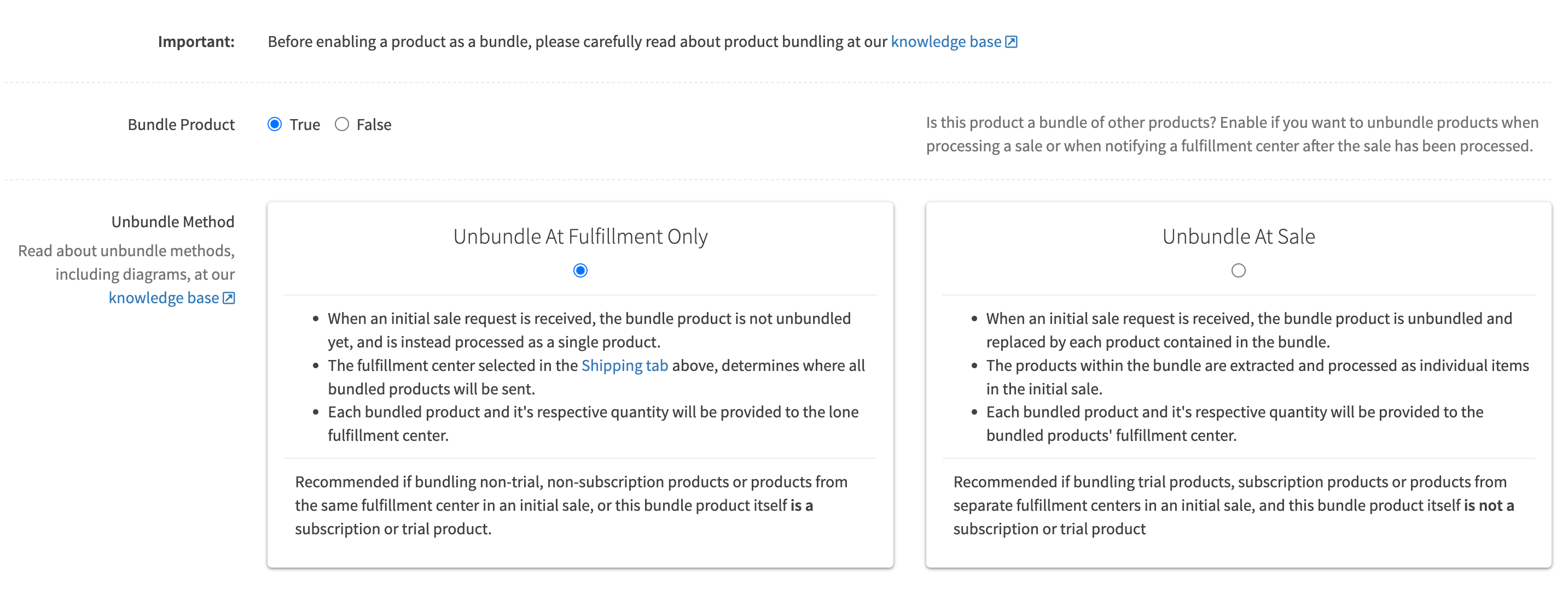 Product Bundle Tab