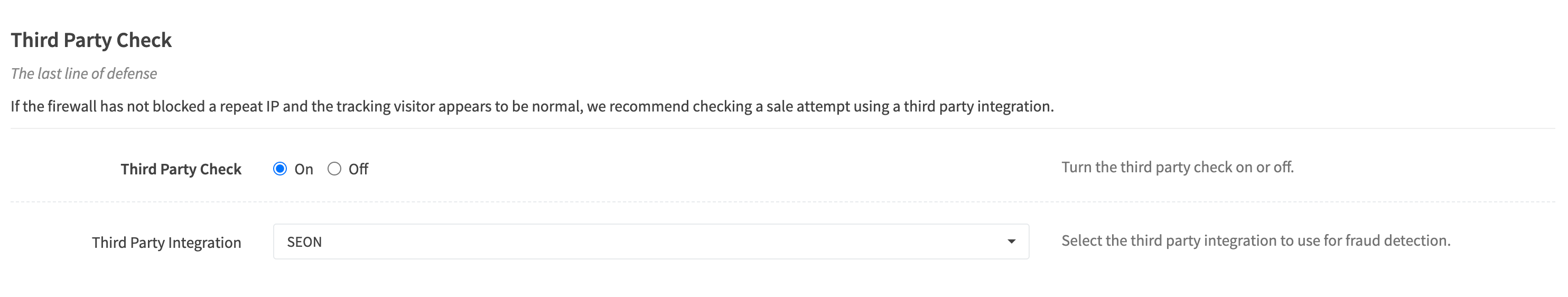 Sentinel Third Party Check