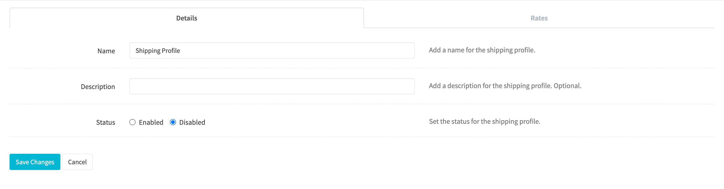 Shipping Profile Details