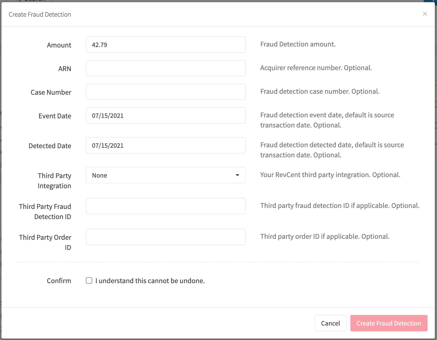 Transaction Details Create Fraud Detection