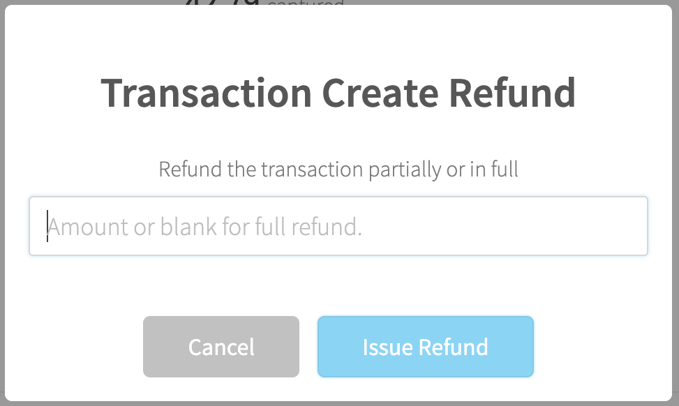 Transaction Details Create Refund