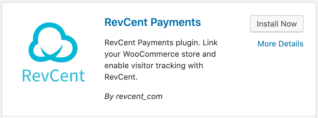 WordPress add plugin RevCent panel